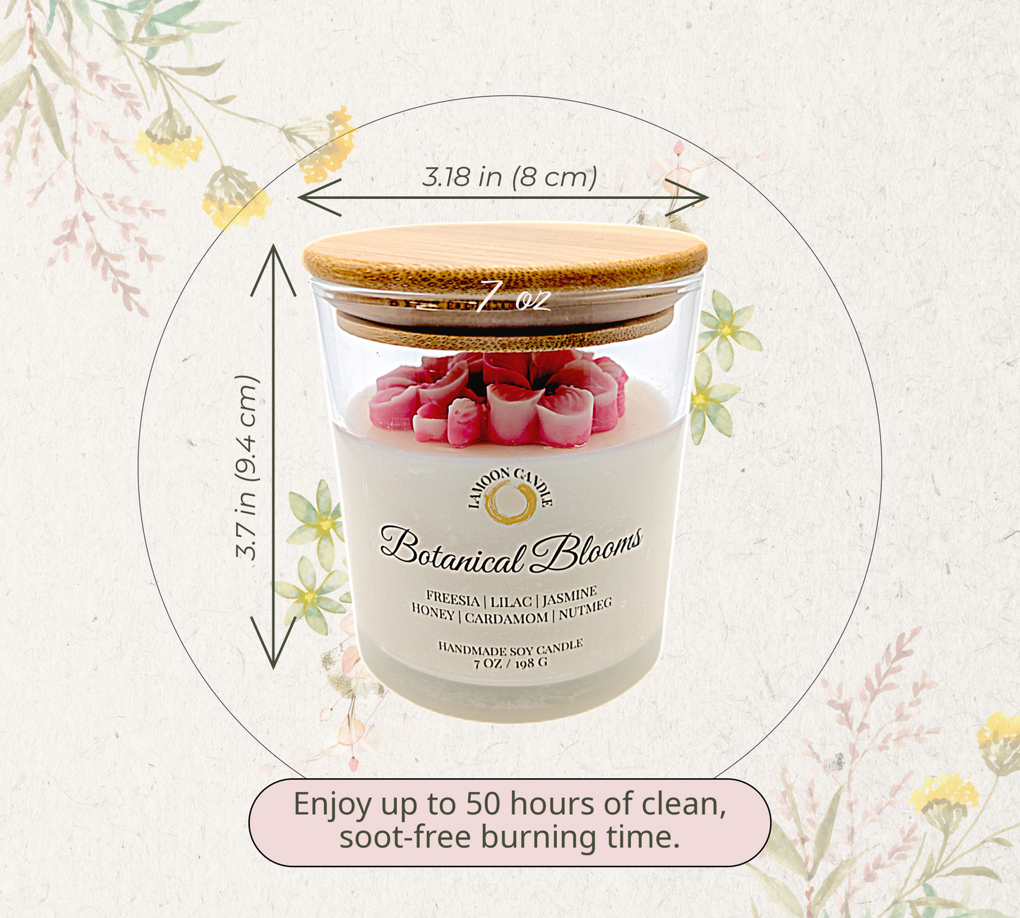 Botanical Blooms - Medium Floral Soy Wax Candle