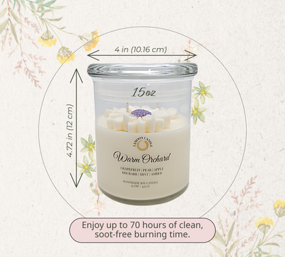 Warm Orchard - Large Floral Soy Wax Candle