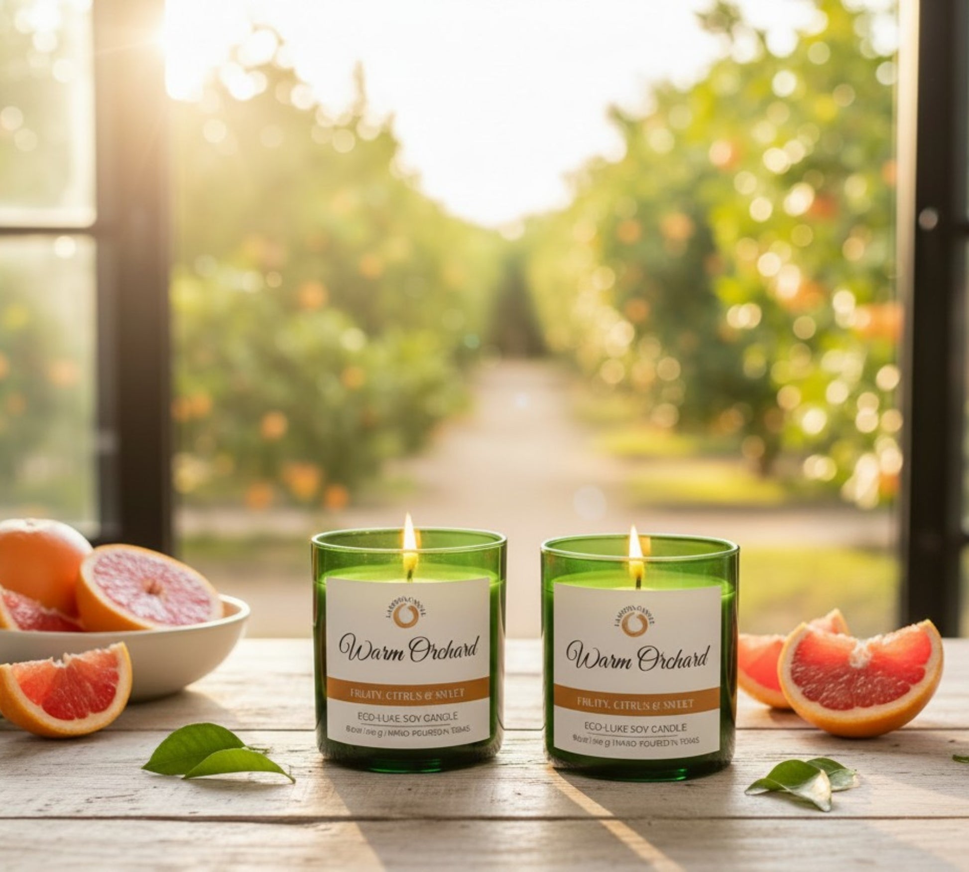 Warm Orchard - Forest Green Tumbler Soy Wax Candle - LaMoon Candle
