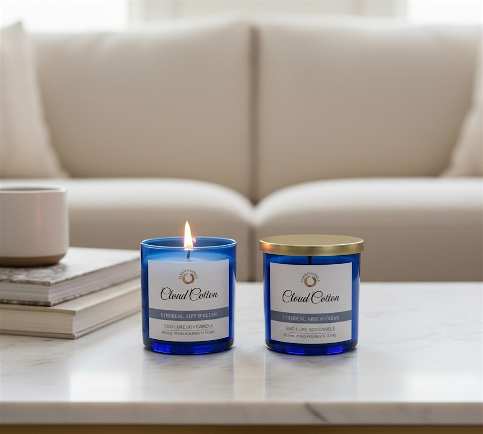 Cloud Cotton - Fresh Scent Soy Wax Candle - LaMoon Candle