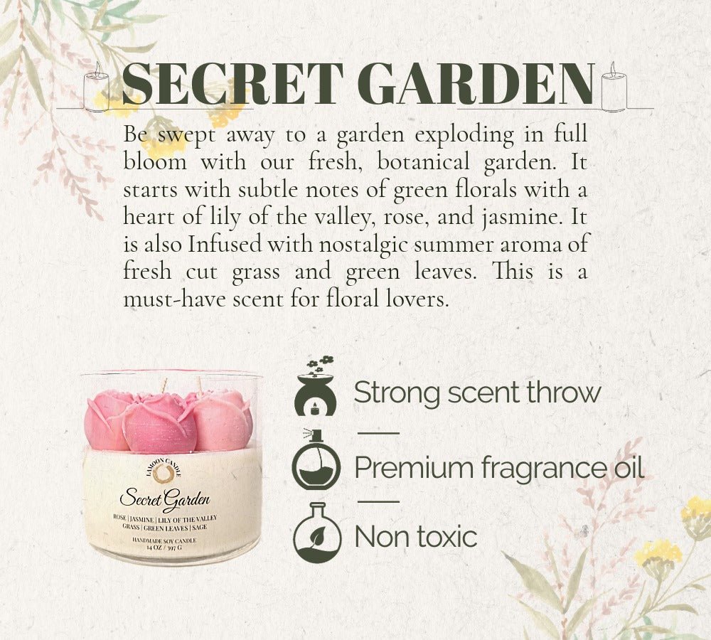 Secret Garden - Love and Light Collection Soy Wax Candle - LaMoon Candle