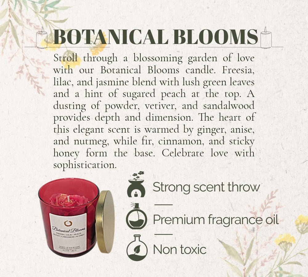 Botanical Blooms - Love and Light Collection Soy Wax Candle - LaMoon Candle