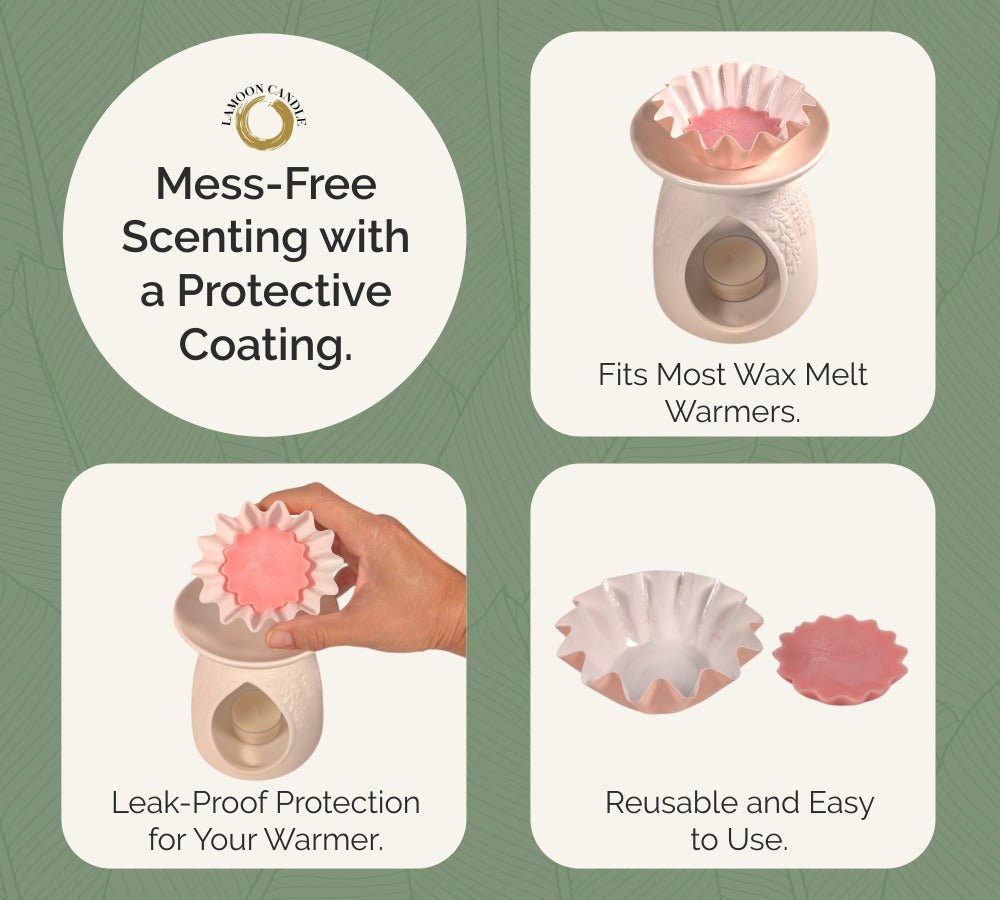Reusable Wax Melt Liners (12 - Pack) – Mess - Free Leakproof Protective Coating - LaMoon Candle